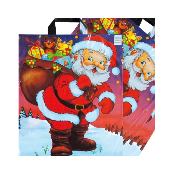 Reklamówki foliowe torby Mikołaj 44x50 10 szt Boże Narodzenie