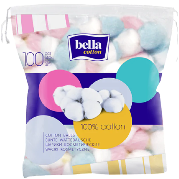 Waciki kosmetyczne Bella Cotton kolorowe 100 szt