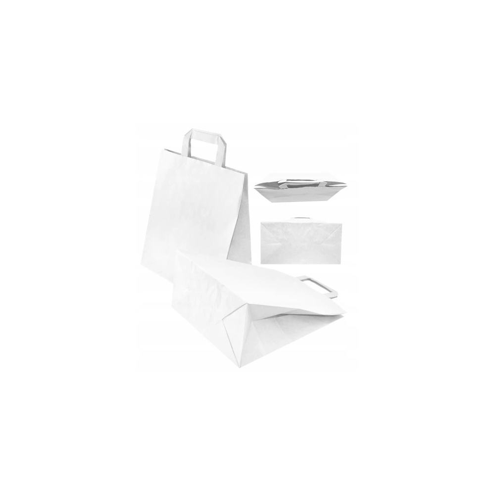 Torebka Torba papierowa biała catering 18x8,5x23  1 sztuka
