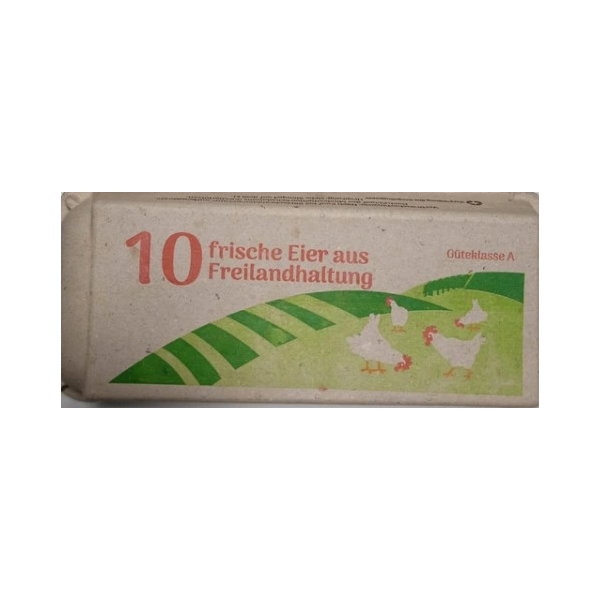Wytłoczki wytłaczanki PAPIEROWE na jajka NADRUK 100 szt Freilandhaltung