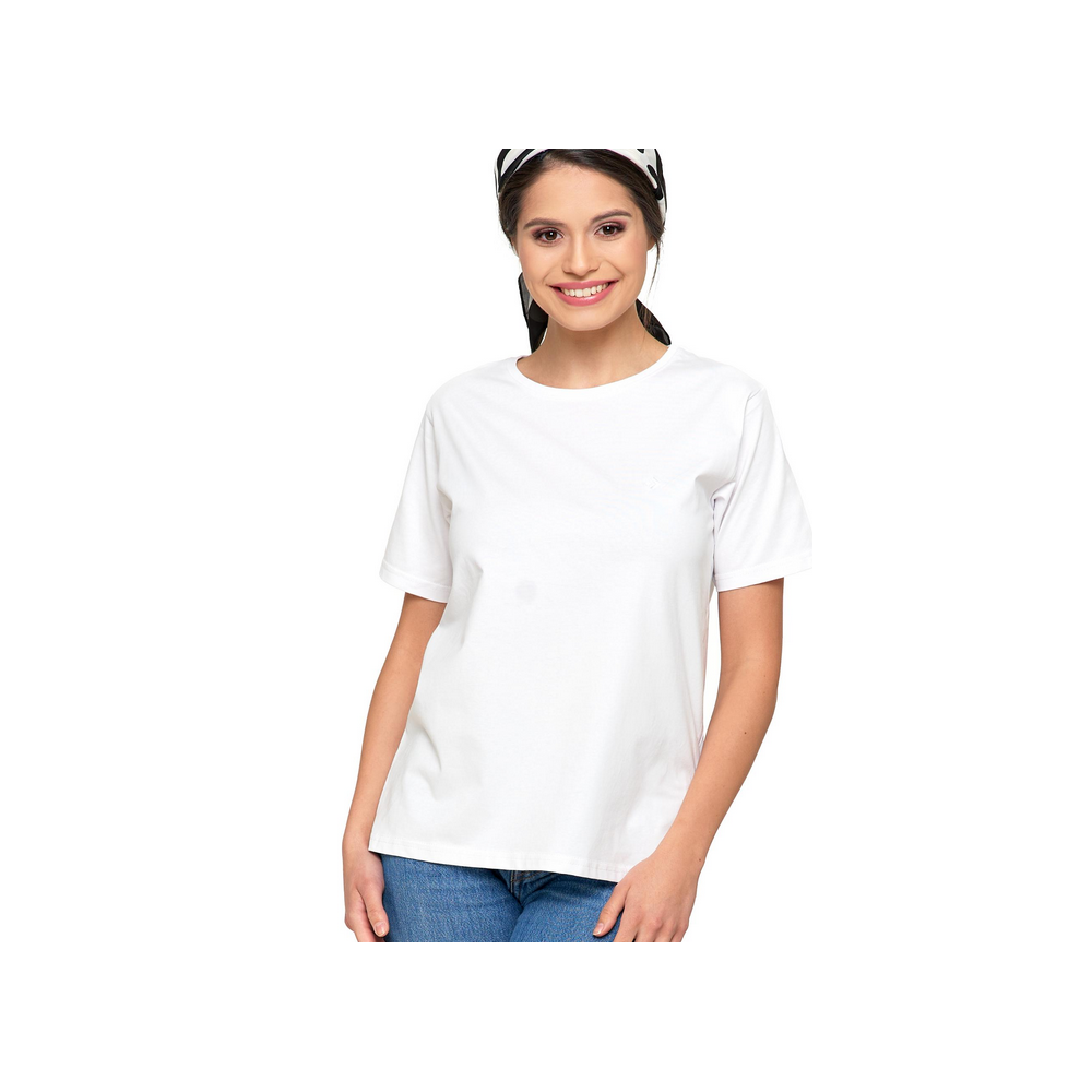 Moraj Koszulka damska biała T-shirt z okrągłym dekoltem  Premium Line BD 1500-103 rozmiar L