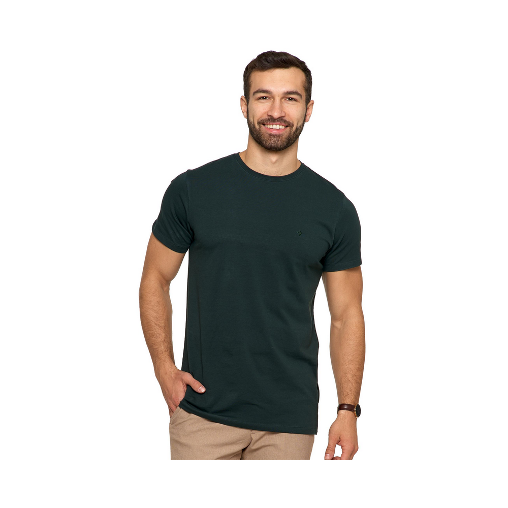 Moraj Khaki koszulka męska T-shirt z okrągłym dekoltem  Premium Line BD 1500-003 z bawełny czesanej rozmiar 2XL